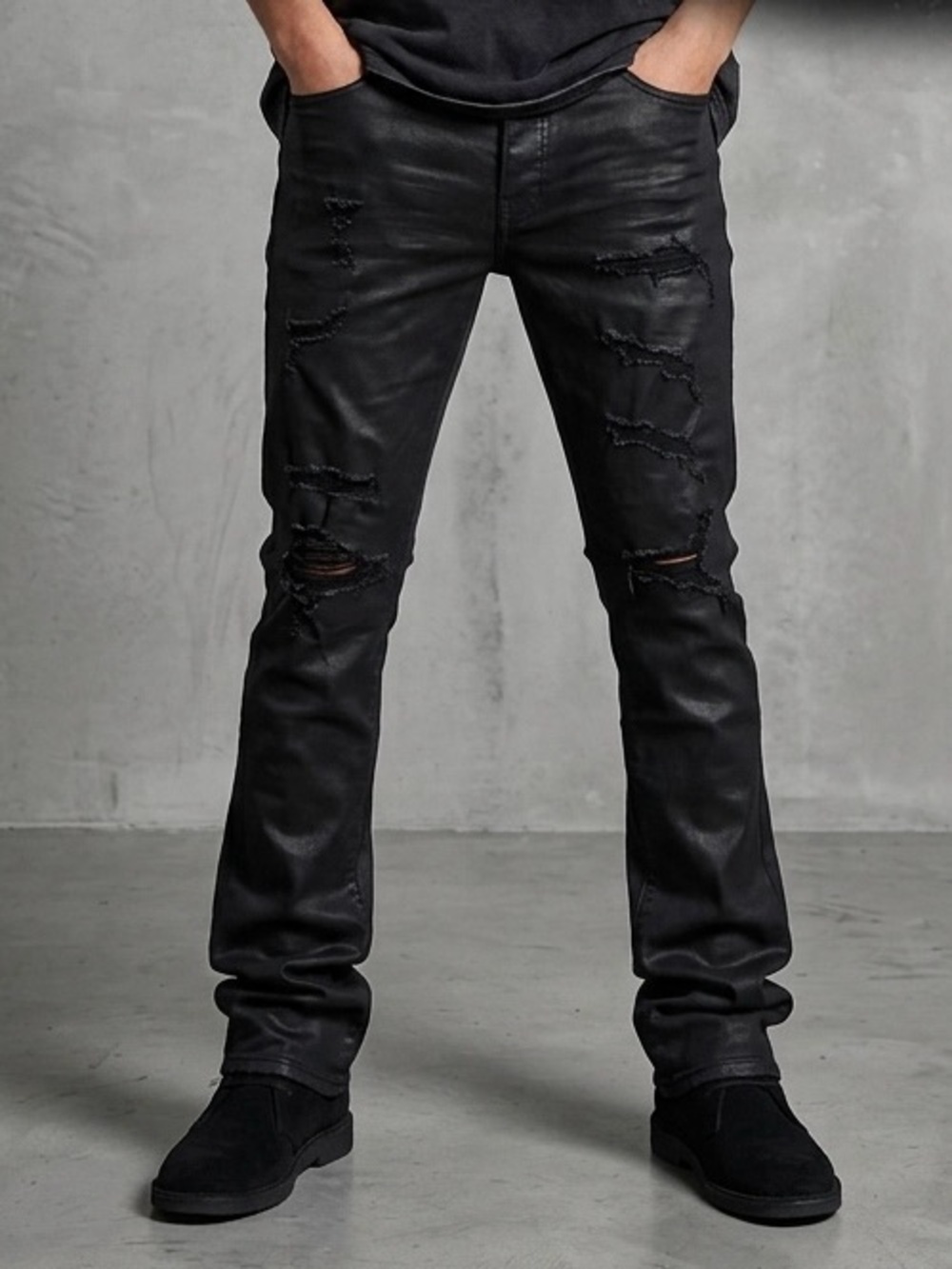 Jordan Craig Martin Stacked Distressed Jeans | Men’s 36x38 | Black